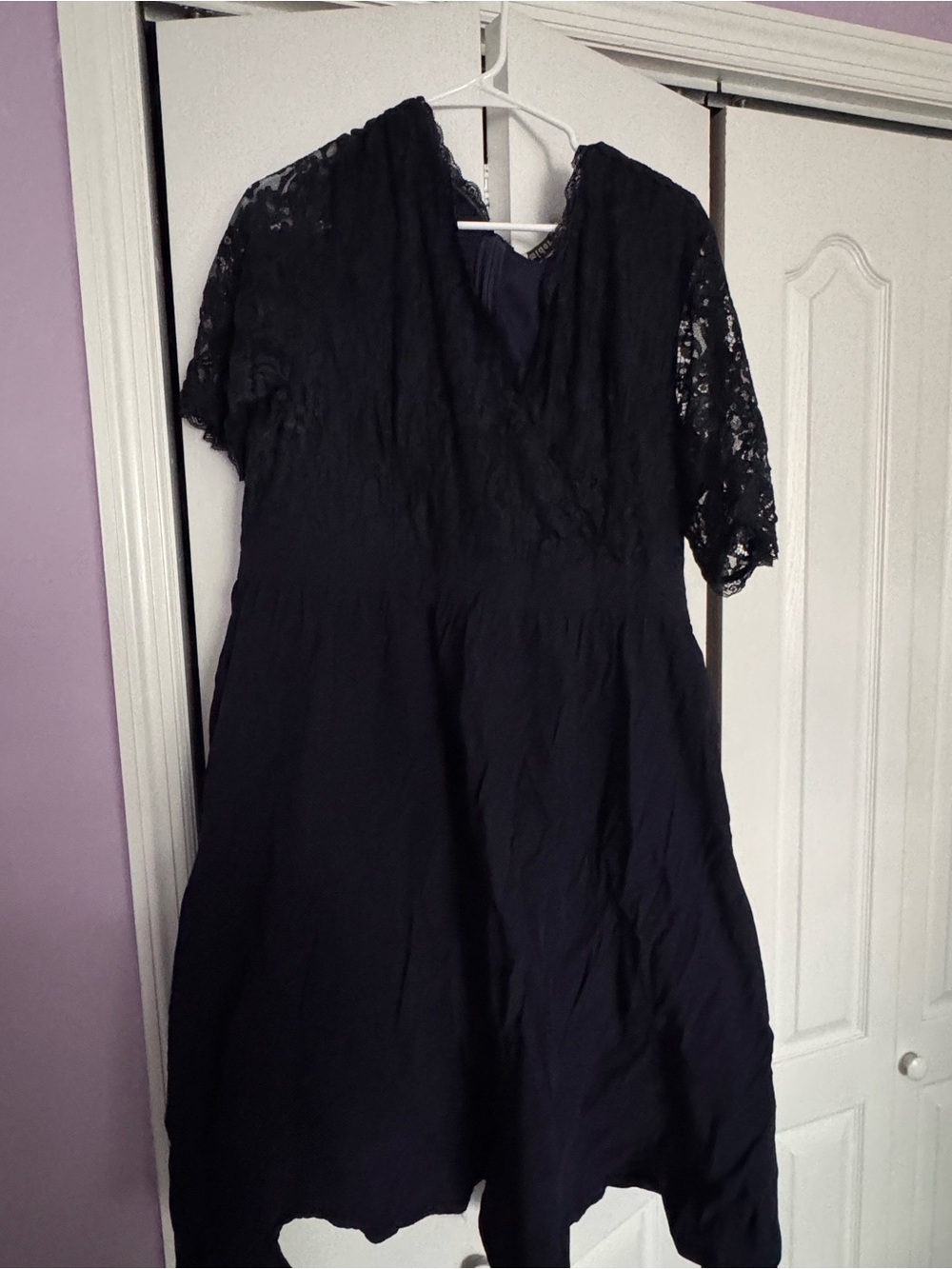 Women's Lace-Sleeve Navy Dress - Plus Size 20 - worn once